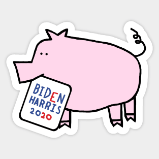 Cute Pig with Biden Harris Sign Sticker